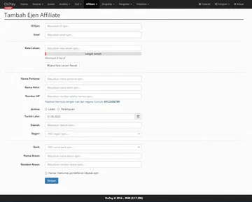 Tambah Ejen Affiliate