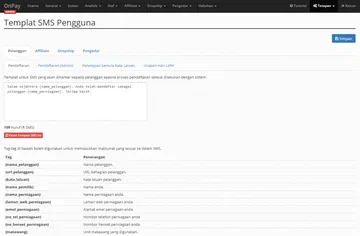 Templat SMS Pelanggan 1