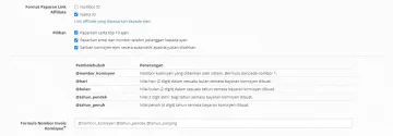 Tetapan Affiliate - Pilihan
