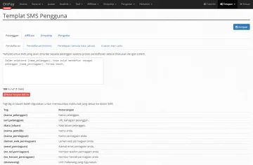 Templat SMS Pelanggan 1