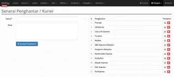 Tetapan Penghantar / Kurier
